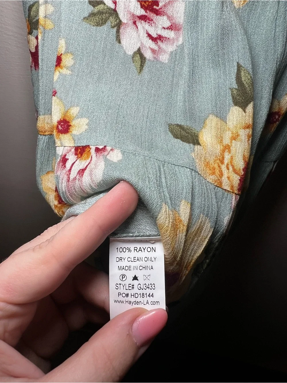 Hayden Girls Sleeveless Floral Sundress in Dusty Blue with Yellow & Pink Flowers